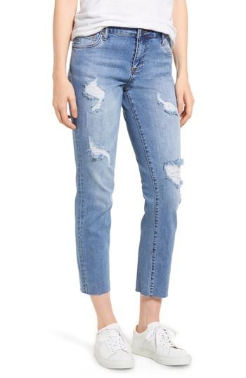 Women's Kut From The Kloth Reese Ripped Raw Edge Ankle Jeans X - Blue