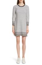 Women's Derek Lam 10 Crosby Embroidered Stripe Knit Dress - White