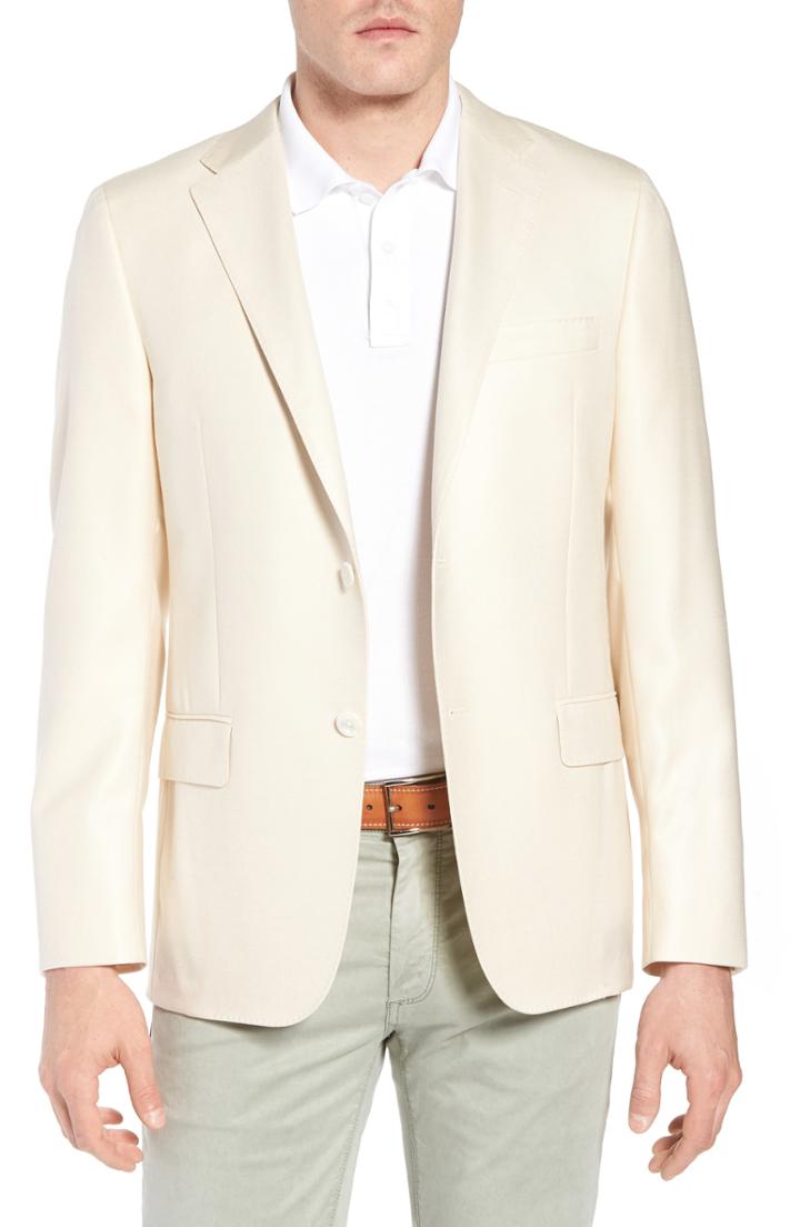 Men's Hickey Freeman Classic B Fit Wool & Silk Blazer S - White