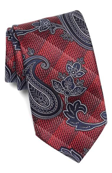 Men's Ermenegildo Zegna Paisley Silk Tie, Size - Red