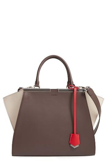 Fendi 3jours Colorblock Calfskin Leather Shopper -