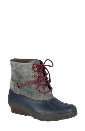 Women's Sperry Saltwater Tide Wedge Boot .5 M - Grey