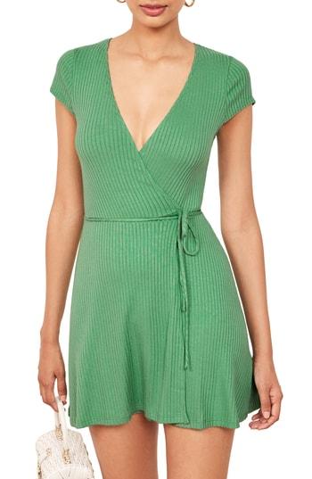 Women's Reformation Tulip Wrap Dress - Green