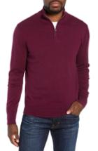 Men's Bonobos Regular Fit Cotton & Cashmere Quarter Zip Sweater - Purple