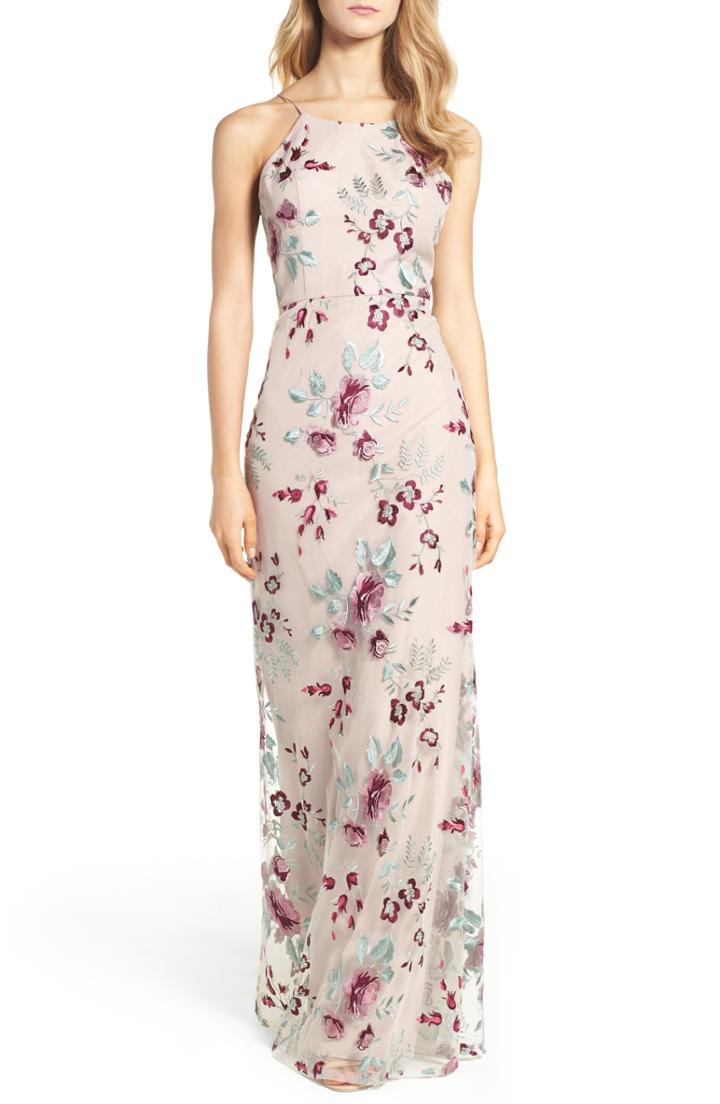 Women's Jenny Yoo Claire Floral Embroidered Gown (similar To 14w) - Purple