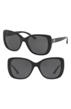 Women's Tory Burch 53mm Rectangle Sunglasses - Black