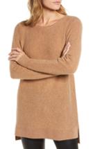 Petite Women's Halogen High/low Wool & Cashmere Tunic Sweater, Size P - Purple