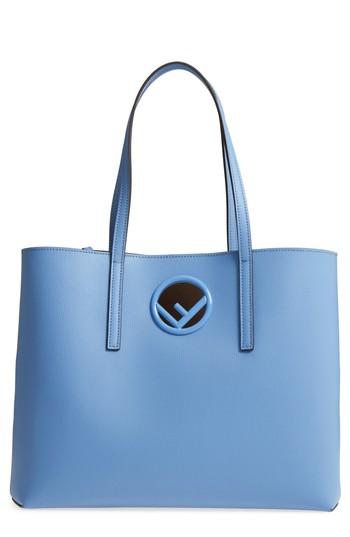 Fendi Logo Leather Shopper - Green