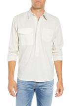 Men's Billy Reid Stripe Popover Sport Shirt - White