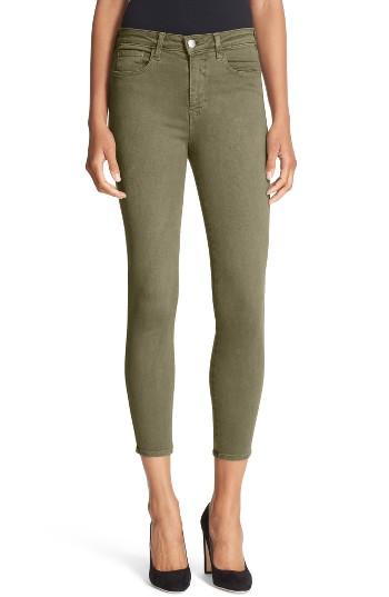 Women's L'agence High Waist Skinny Ankle Jeans - Green