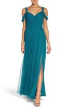 Women's Watters 'gladiola' Off The Shoulder Tulle A-line Gown - Green
