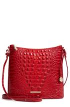 Brahmin Katie Croc Embossed Leather Crossbody Bag - Red