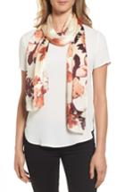 Women's Vince Camuto Floral Print Brushed Silk Scarf, Size - Pink