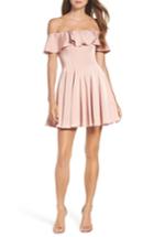 Women's La Femme Ruffle Off The Shoulder Fit & Flare Dress