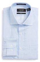 Men's Nordstrom Men's Shop Trim Fit Solid Linen & Cotton Dress Shirt