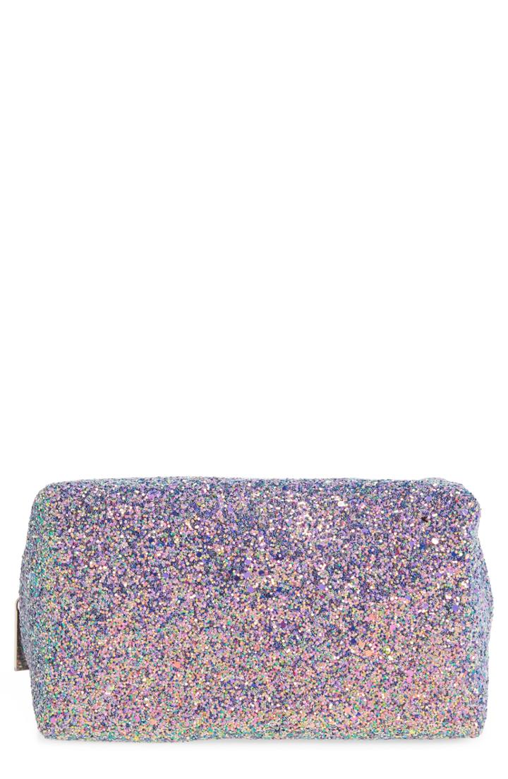 Skinny Dip Purple Glitter Makeup Bag