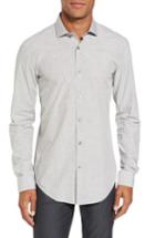Men's Boss Ridley Slim Fit Micro Diamond Sport Shirt - Grey
