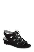 Women's David Tate Rich Wedge Sandal N - Black