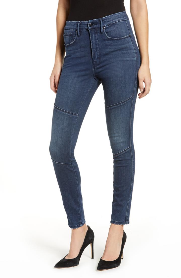 Women's Good American Good Waist Pieced Skinny Jeans - Blue