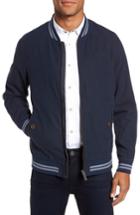 Men's Ted Baker London Linen & Cotton Bomber Jacket (l) - Blue