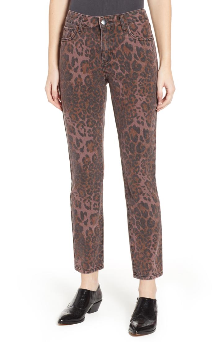 Women's Prosperity Denim Leopard Print Skinny Jeans - Black