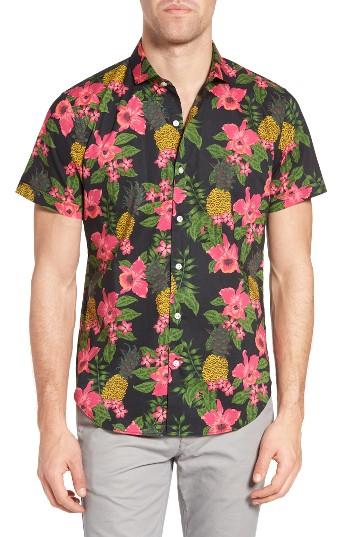 Men's Bonobos Slim Fit Print Sport Shirt - Black