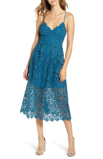 Women's Astr The Label Lace Midi Dress - Blue/green