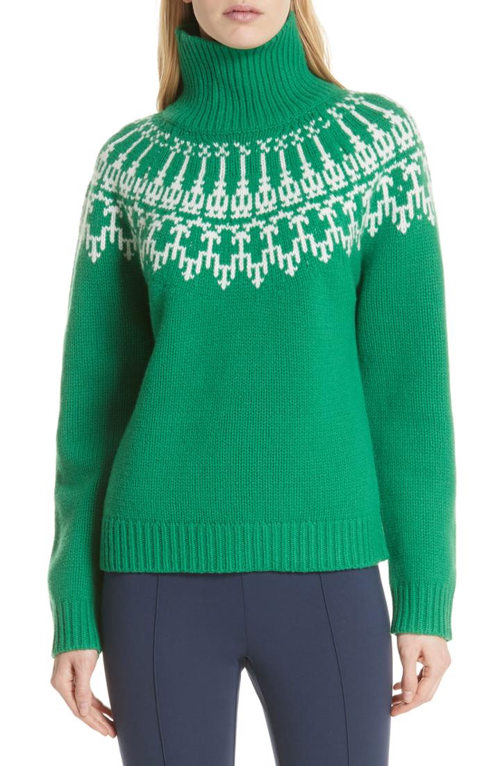 Women's Tory Sport Fair Isle Turtleneck Sweater - Green