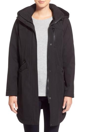 Women's Kristen Blake Crossdye Hooded Soft Shell Jacket (regular & ), Size X-small - Black