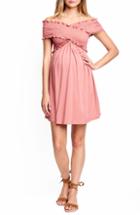 Women's Maternal America Drape High/low Maternity Dress