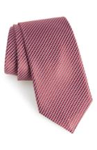 Men's Nordstrom Men's Shop Bucaro Solid Silk Tie, Size X-long - Red