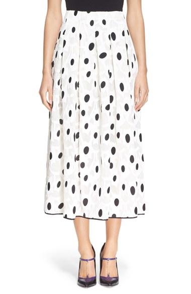 Women's Oscar De La Renta Floral Fil Coupe Midi Skirt