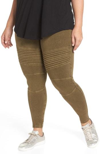 Women's Bp. Washed Moto Leggings - Green