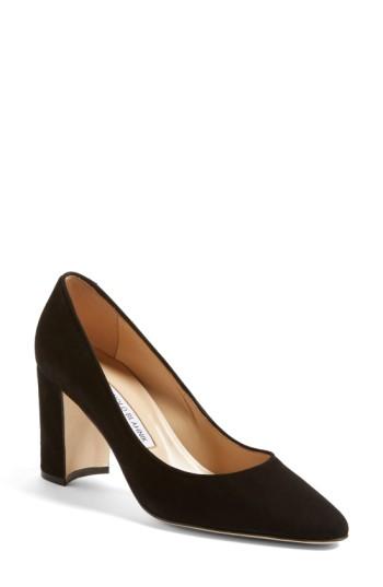 Women's Manolo Blahnik 'tuccioto' Almond Toe Pump .5us / 36.5eu - Black