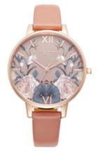 Women's Olivia Burton Power Of 3 Leather Strap Watch, 38mm