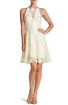 Women's Dress The Population 'hayden' Crochet Lace Fit & Flare Dress - Ivory