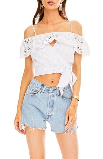 Women's Astr The Label Virgie Cold Shoulder Top - Blue