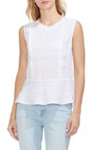 Women's Vince Camuto Etched Ditsy Ruffle Top, Size - White