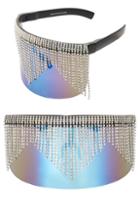 Women's Rad + Refined Chrome Shield Sunglasses - Blue/ Crystal