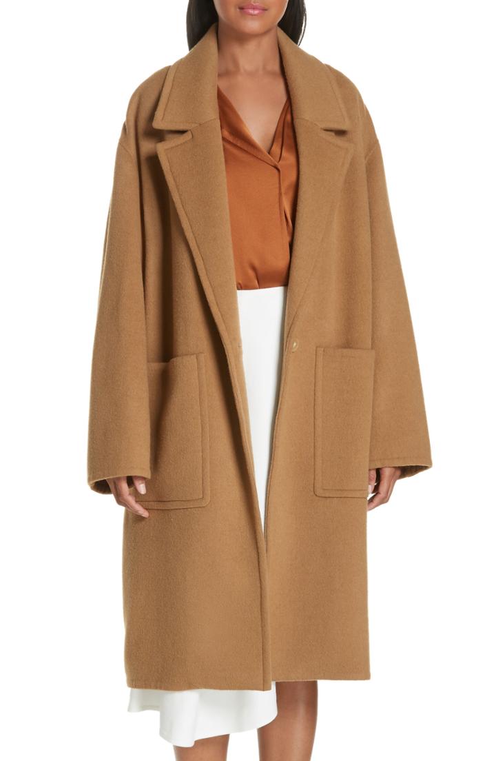 Women's Vince Patch Pocket Wool Blend Car Coat - Brown