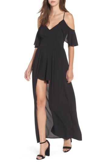 Women's Socialite Cold Shoulder Maxi Romper