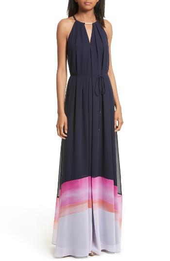 Women's Ted Baker London Amirah Marina Mosaic Stripe Maxi Dress - Blue