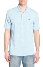 Men's Vineyard Vines Heathered Wilson Stripe Polo - Blue