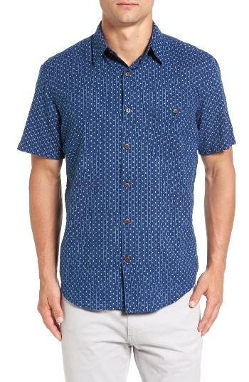 Men's Faherty Coast Trim Fit Print Sport Shirt - Blue