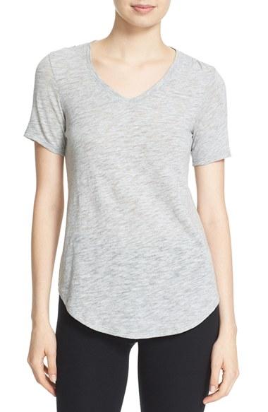 Women's Atm Anthony Thomas Melillo Slub V-neck Tee - Grey