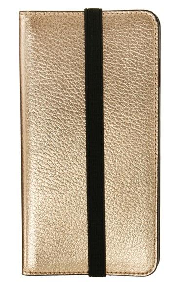 Women's Mobileluxe Iphone 6 /6s Plus Metallic Leather Wallet Case -