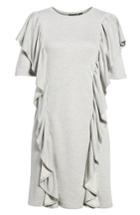 Women's Halogen Ruffle Sweatshirt Dress, Size - Grey