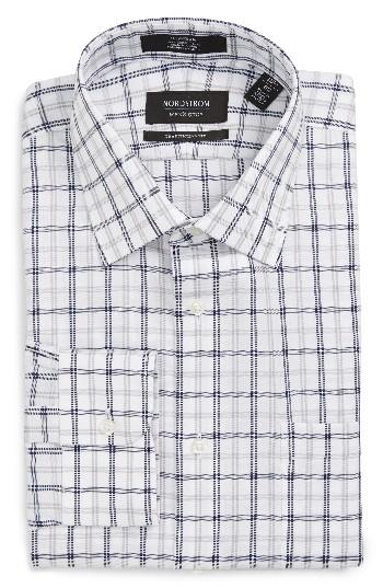 Men's Nordstrom Men's Shop Traditional Fit Non-iron Check Dress Shirt .5 34 - Blue