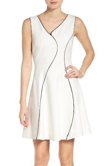 Women's Adelyn Rae Ponte Fit & Flare Dress - White