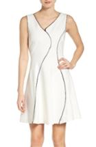 Women's Adelyn Rae Ponte Fit & Flare Dress - White